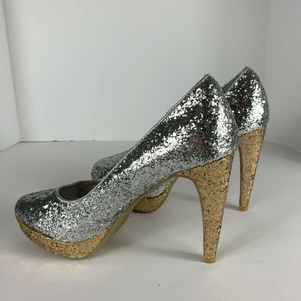 Silver‎ Gold Pumps Stripper Platforms Stilettos